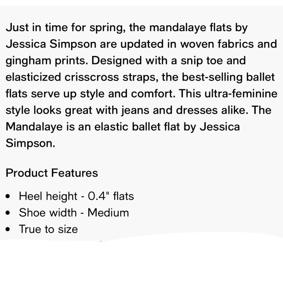 Like New Jessica Simpson Mandalaye Criss-Cross Strap Ballet Flats Gold Size 8 - Picture 9 of 9